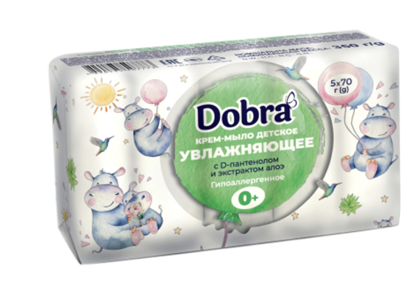 Крем-мило Dobra дитяче зволожуюче с D-пантенолом и экстрактом алое 350г